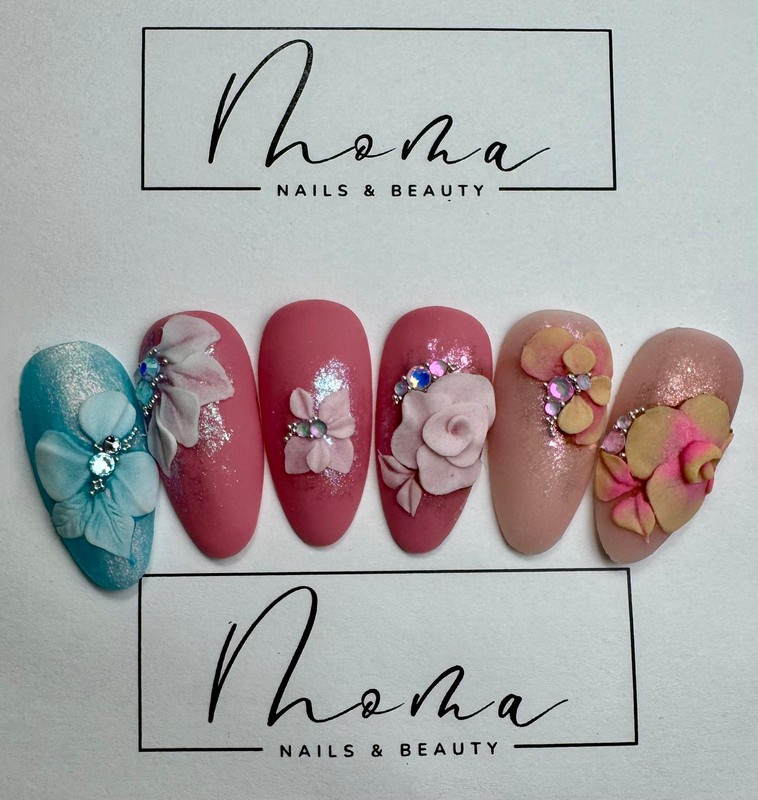 porcelán díszítés műköröm 3D porcelán virág